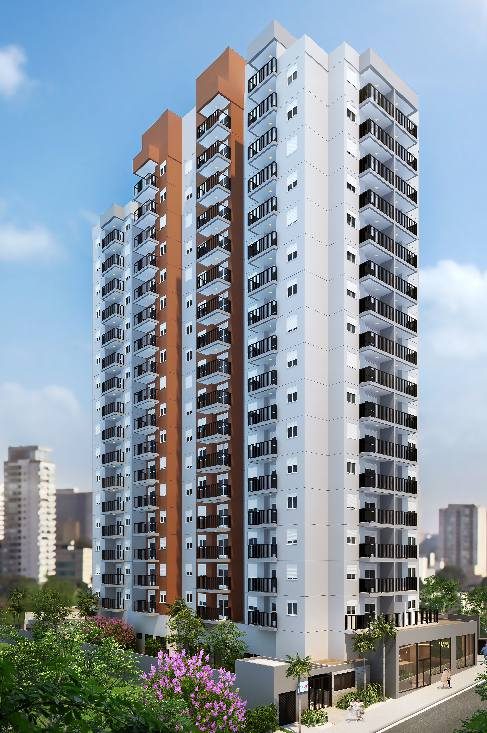 Fachada do Enjoy Santo Amaro – apartamentos 2 dormitórios em Santo Amaro, Zona Sul de SP