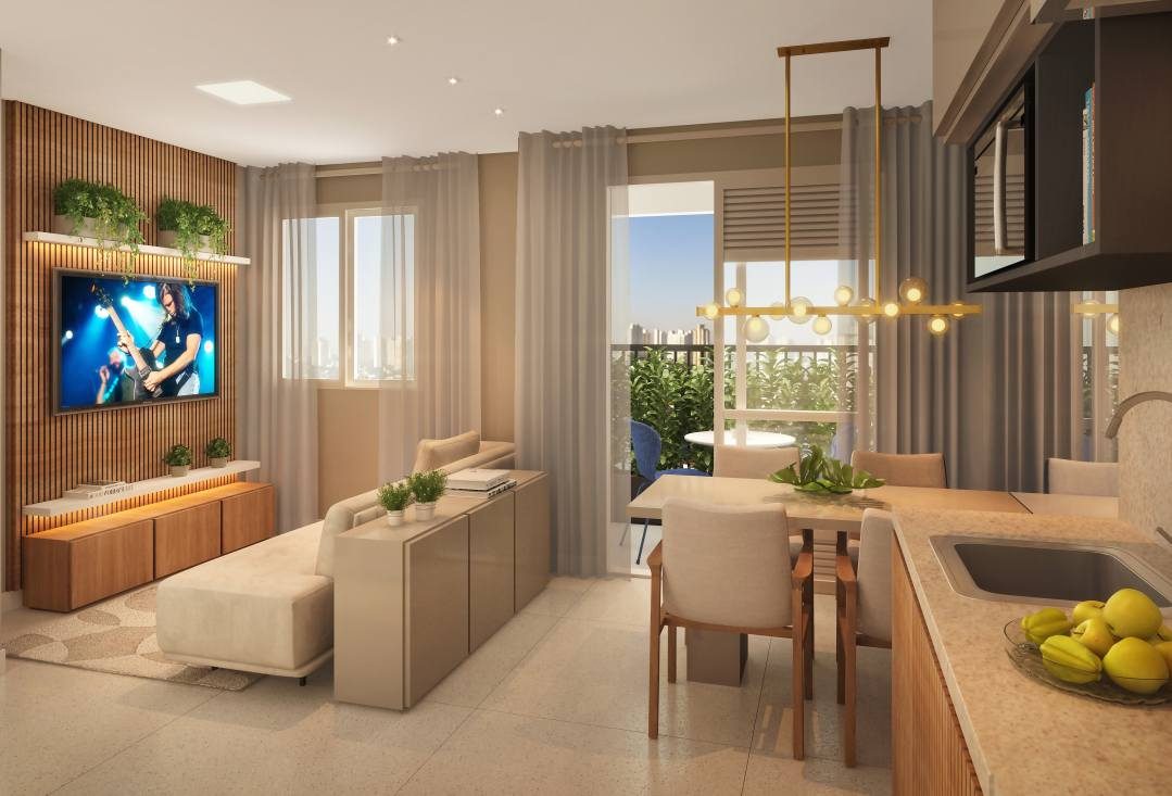 Living ampliado do apartamento tipo