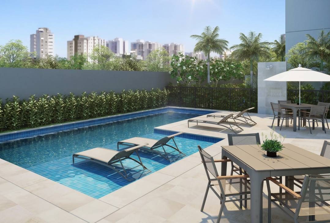 Piscina com solarium do Enjoy Santo Amaro